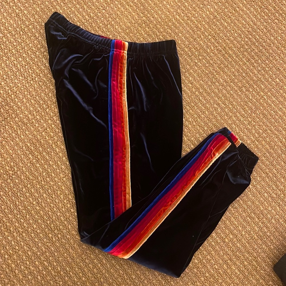WOMENS navy blue velvet aviator nation sweatpants!!  Perfect condition. worn 2x!